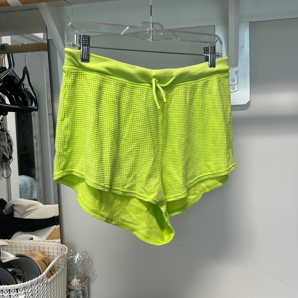 aerie offline bright green pajama shorts